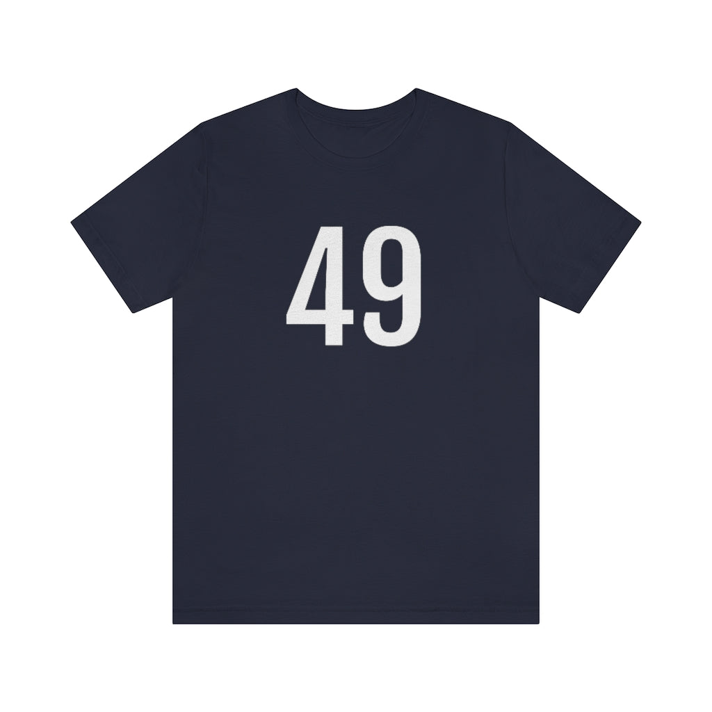 Navy T-Shirt 49 Numbered Tee Shirt with Numbers On Them for Numbered T-Shirt Outfit Petrova Designs