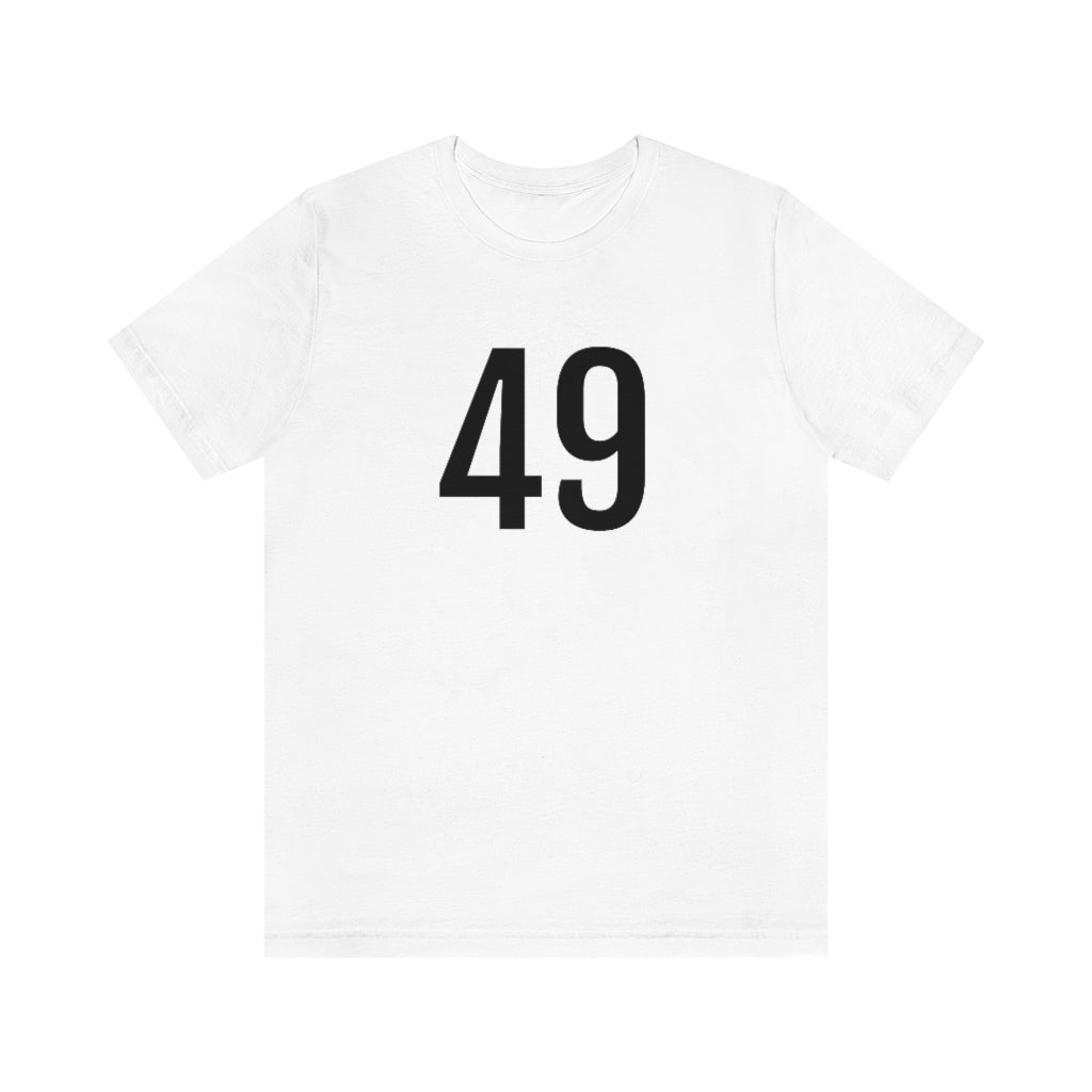 White T-Shirt 49 Numbered Tee Shirt with Numbers On Them for Numbered T-Shirt Outfit Petrova Designs