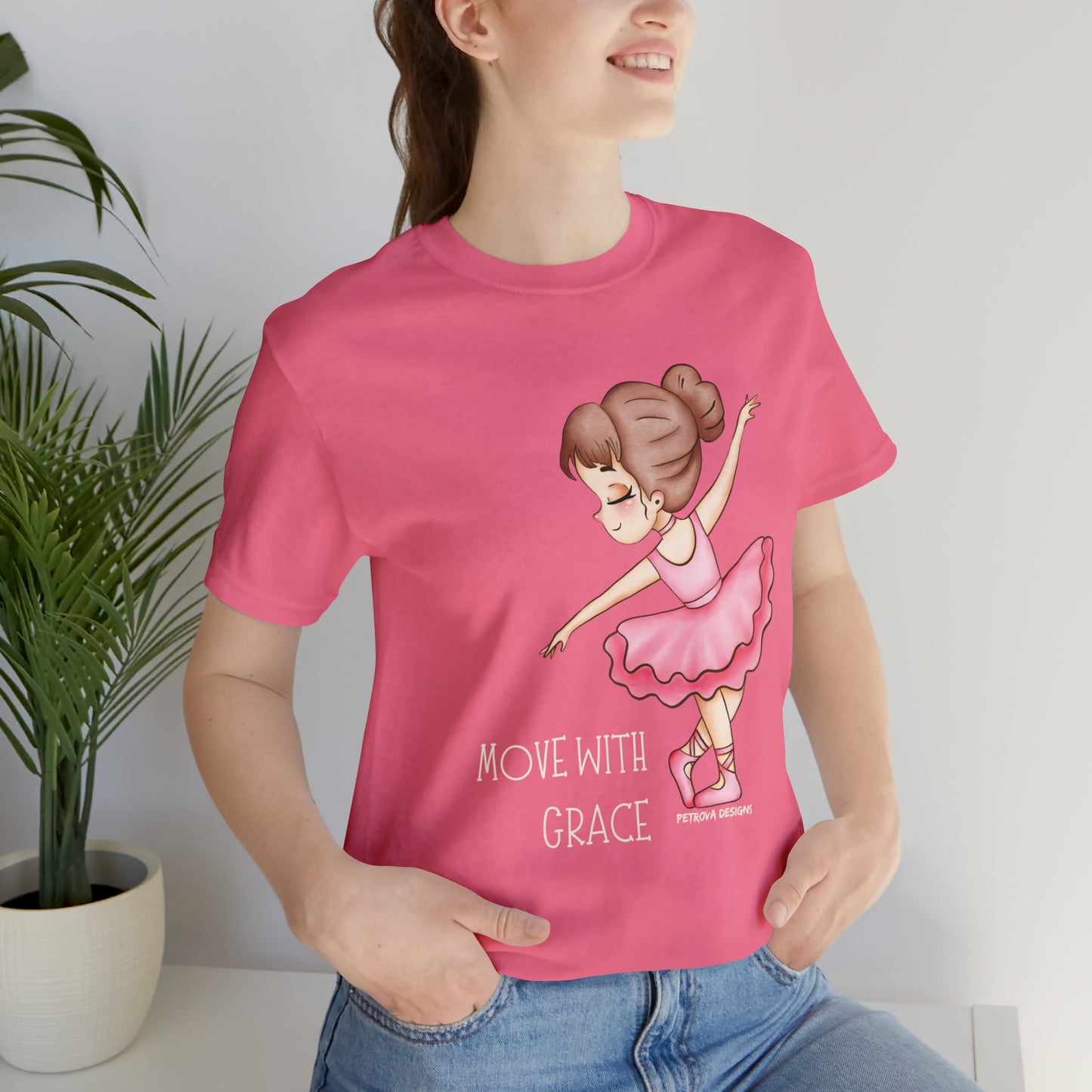 Charity Pink T-Shirt Tshirt Design Gift for Friend and Family Short Sleeved Shirt Petrova Designs