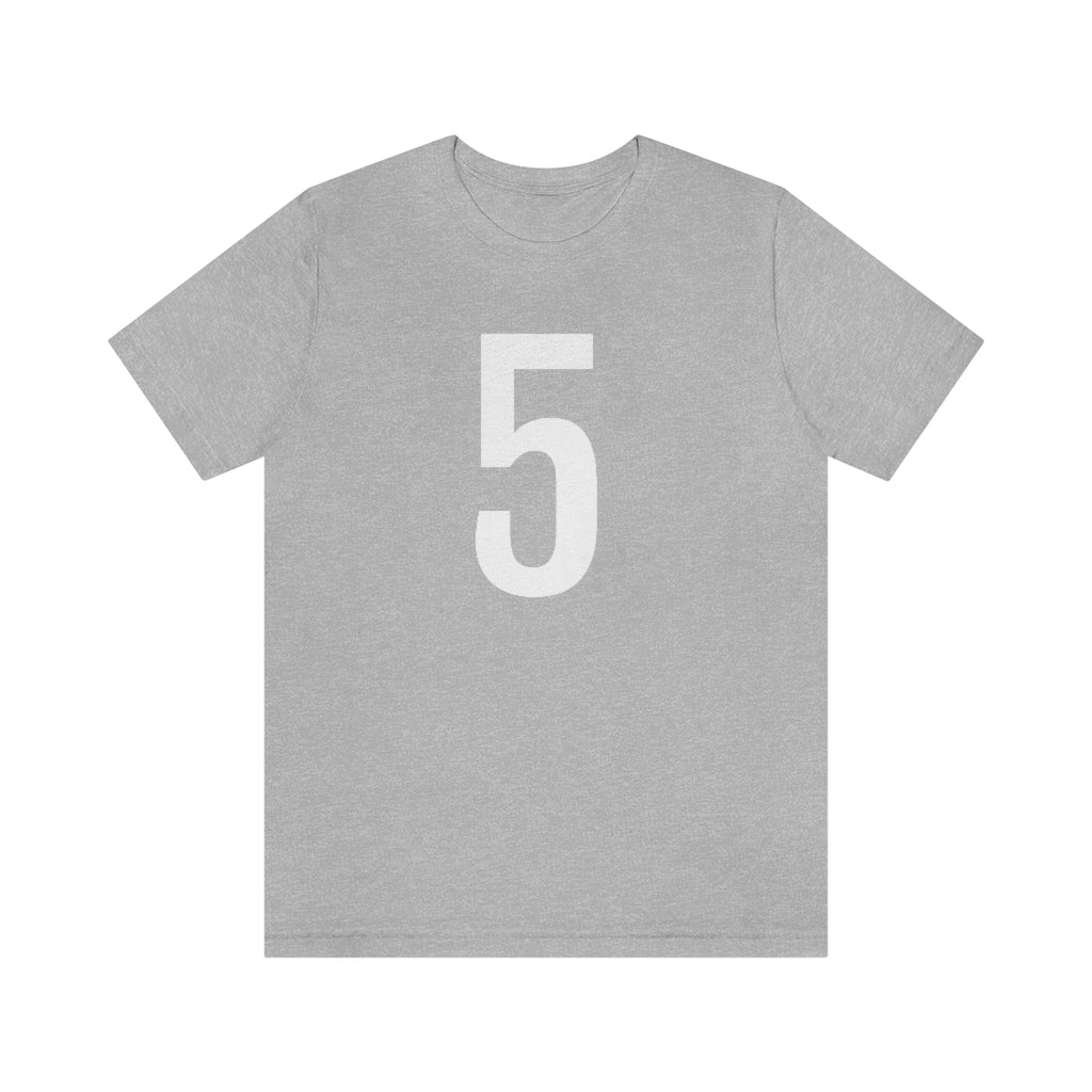 Athletic Heather T-Shirt 5 Numbered T Shirt with Number On Them for Numerological Black Tshirt Outfit Petrova Designs