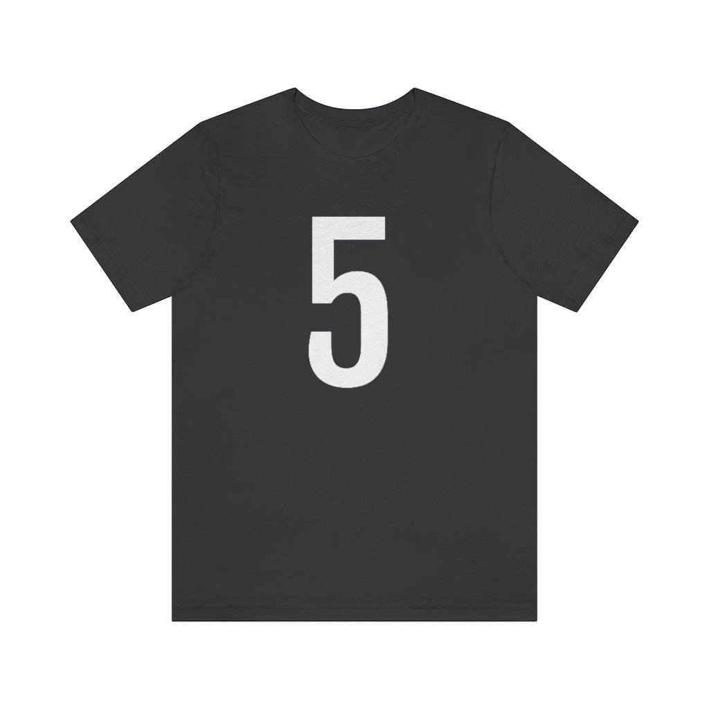 Dark Grey T-Shirt 5 Numbered T Shirt with Number On Them for Numerological Black Tshirt Outfit Petrova Designs