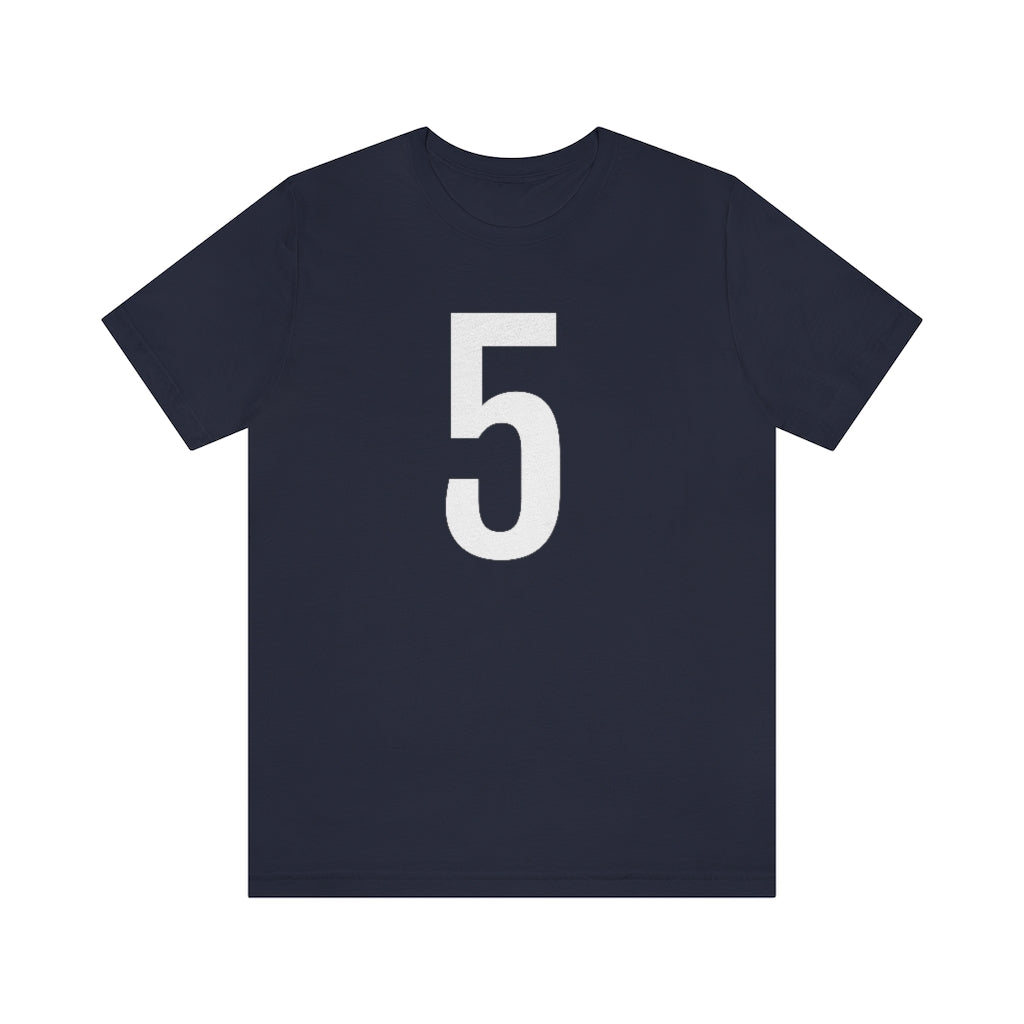 Navy T-Shirt 5 Numbered T Shirt with Number On Them for Numerological Black Tshirt Outfit Petrova Designs