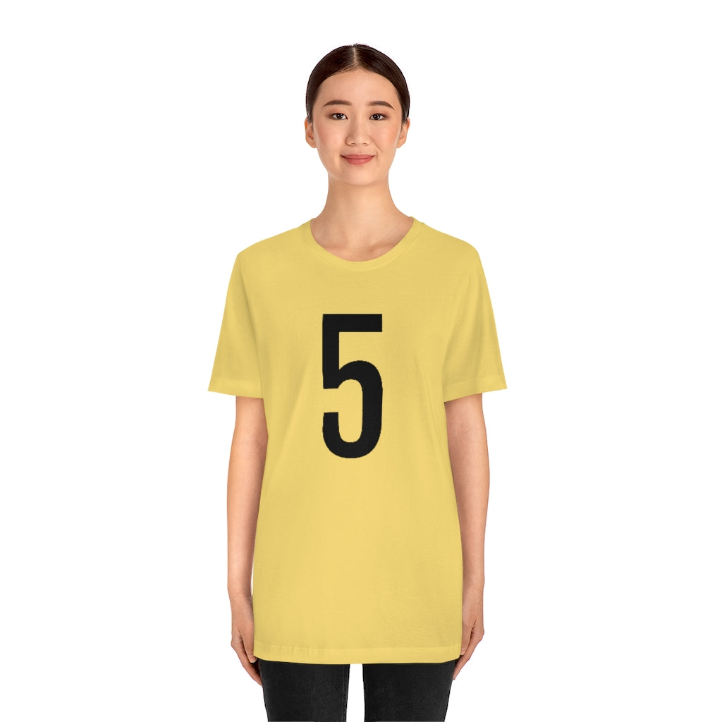 T-Shirt 5 Numbered T Shirt with Number On Them for Numerological Black Tshirt Outfit Petrova Designs