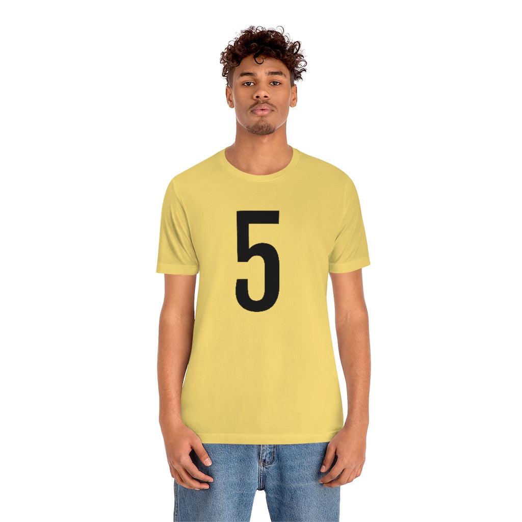 T-Shirt 5 Numbered T Shirt with Number On Them for Numerological Black Tshirt Outfit Petrova Designs