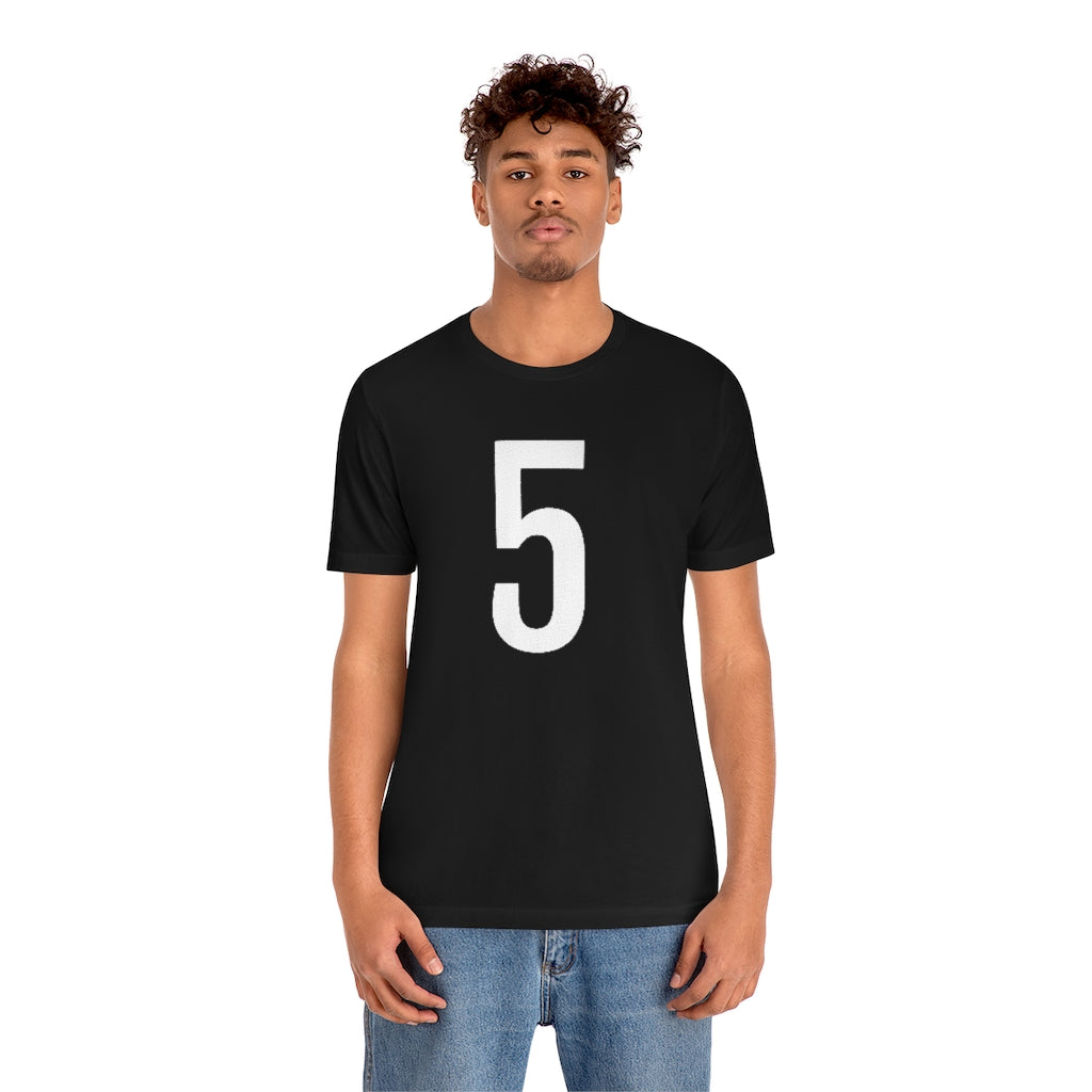 T-Shirt 5 Numbered T Shirt with Number On Them for Numerological Black Tshirt Outfit Petrova Designs