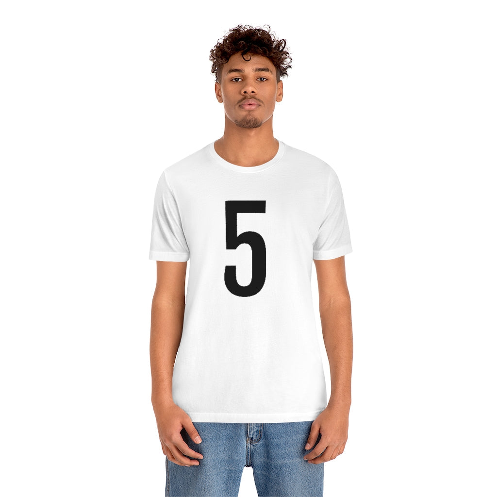 T-Shirt 5 Numbered T Shirt with Number On Them for Numerological Black Tshirt Outfit Petrova Designs