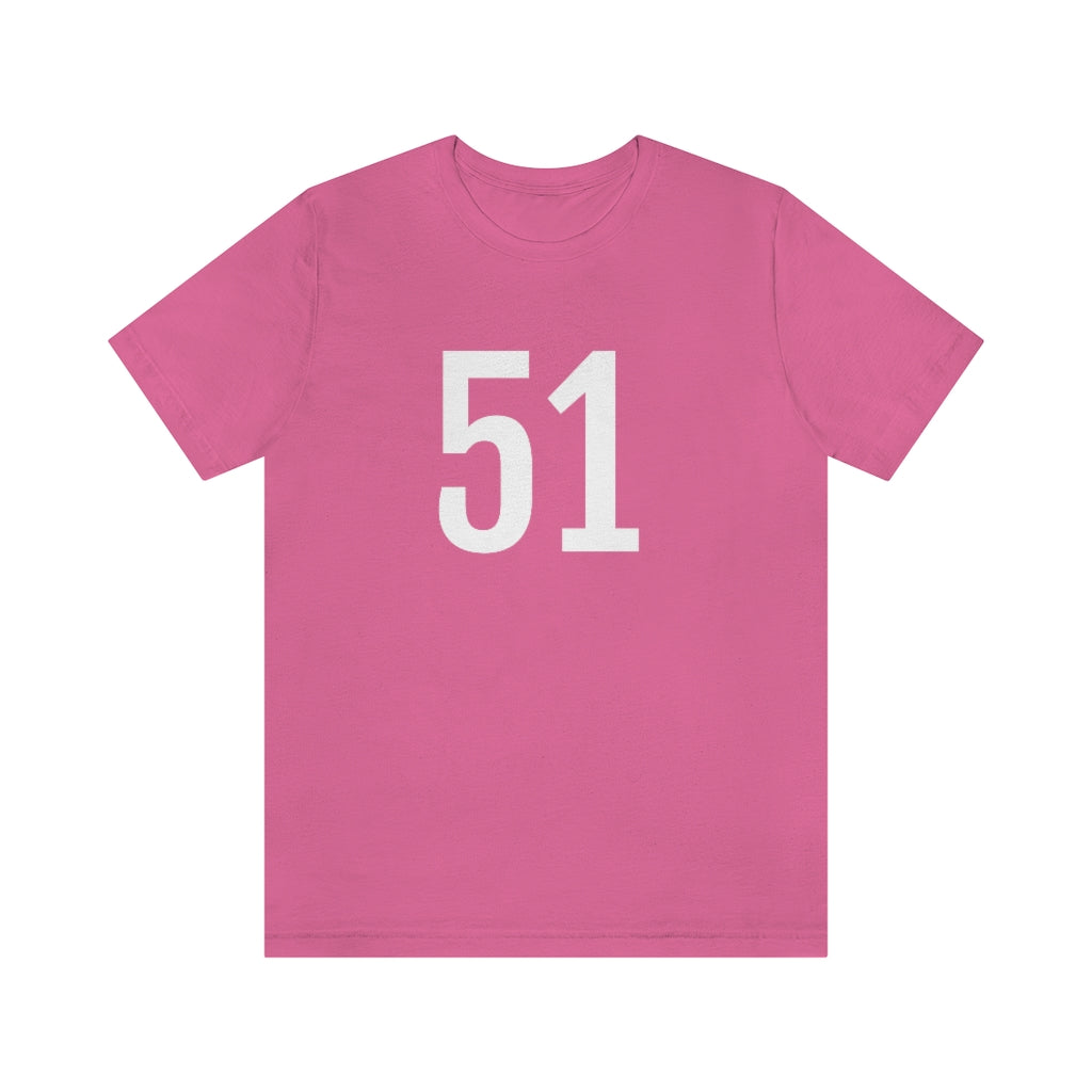 Charity Pink T-Shirt 51 Numbered Tee Shirt with Numbers On Them for Numbered T-Shirt Outfit Petrova Designs