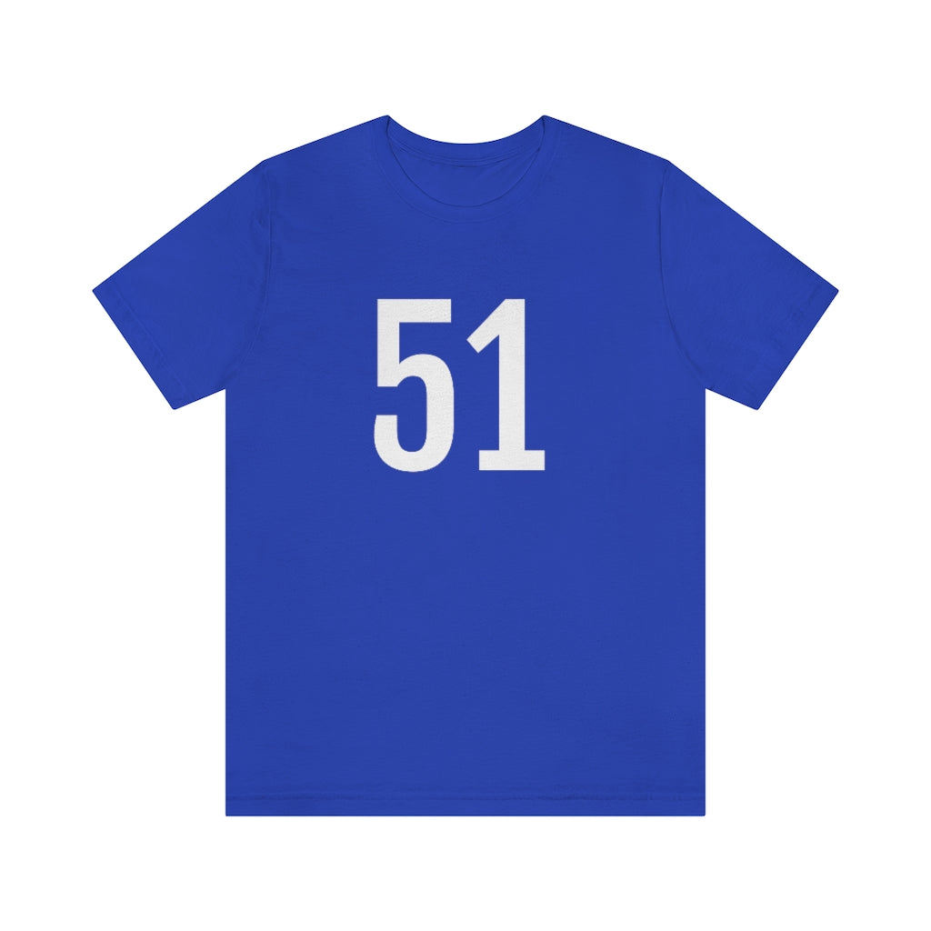 True Royal T-Shirt 51 Numbered Tee Shirt with Numbers On Them for Numbered T-Shirt Outfit Petrova Designs