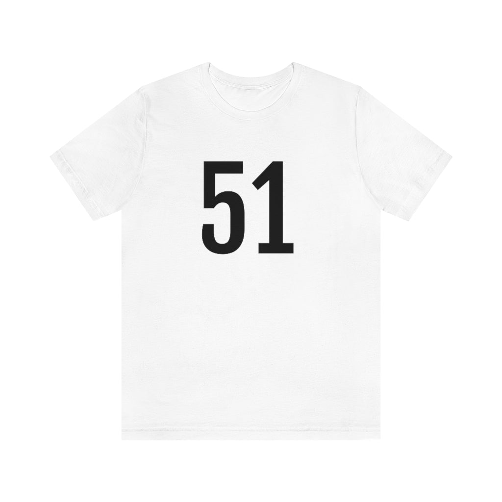 White T-Shirt 51 Numbered Tee Shirt with Numbers On Them for Numbered T-Shirt Outfit Petrova Designs