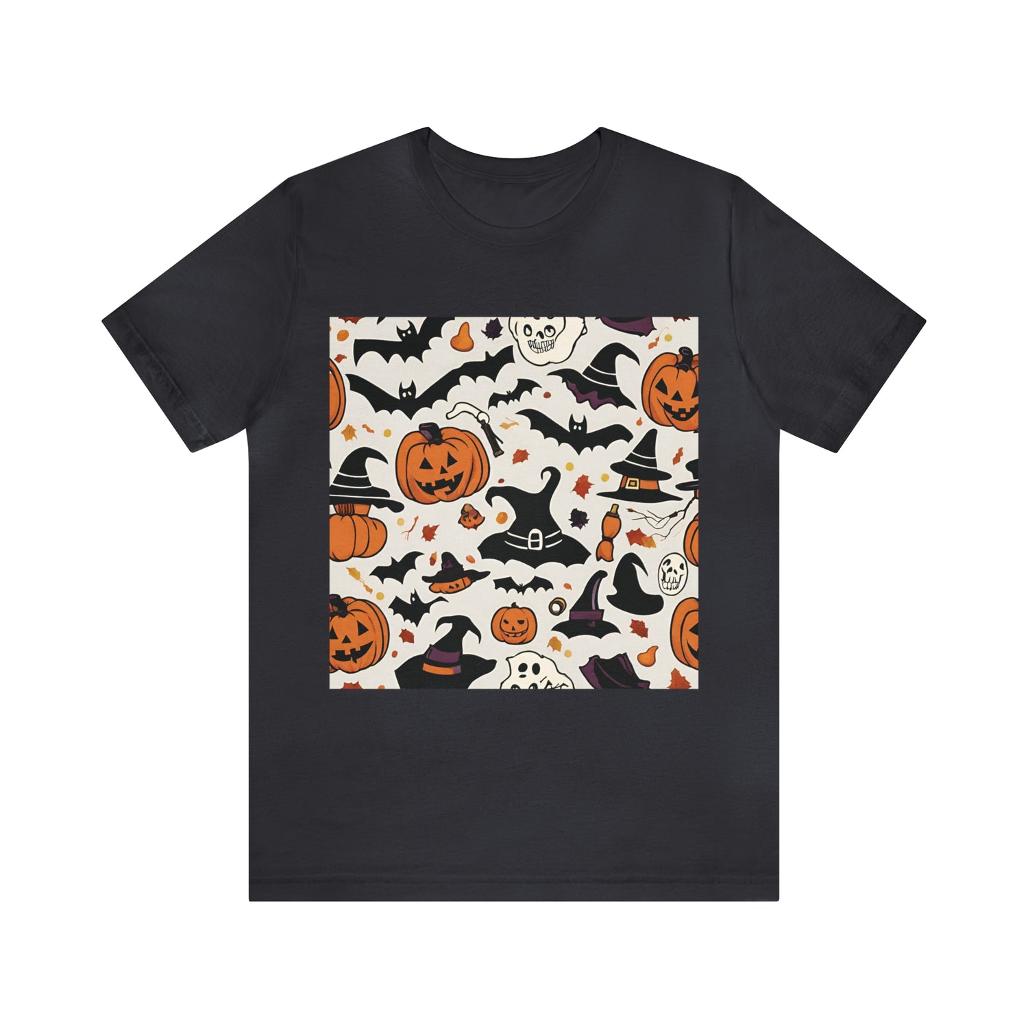 Dark Grey T-Shirt Tshirt Design Halloween Gift for Friend and Family Short Sleeved Shirt Petrova Designs