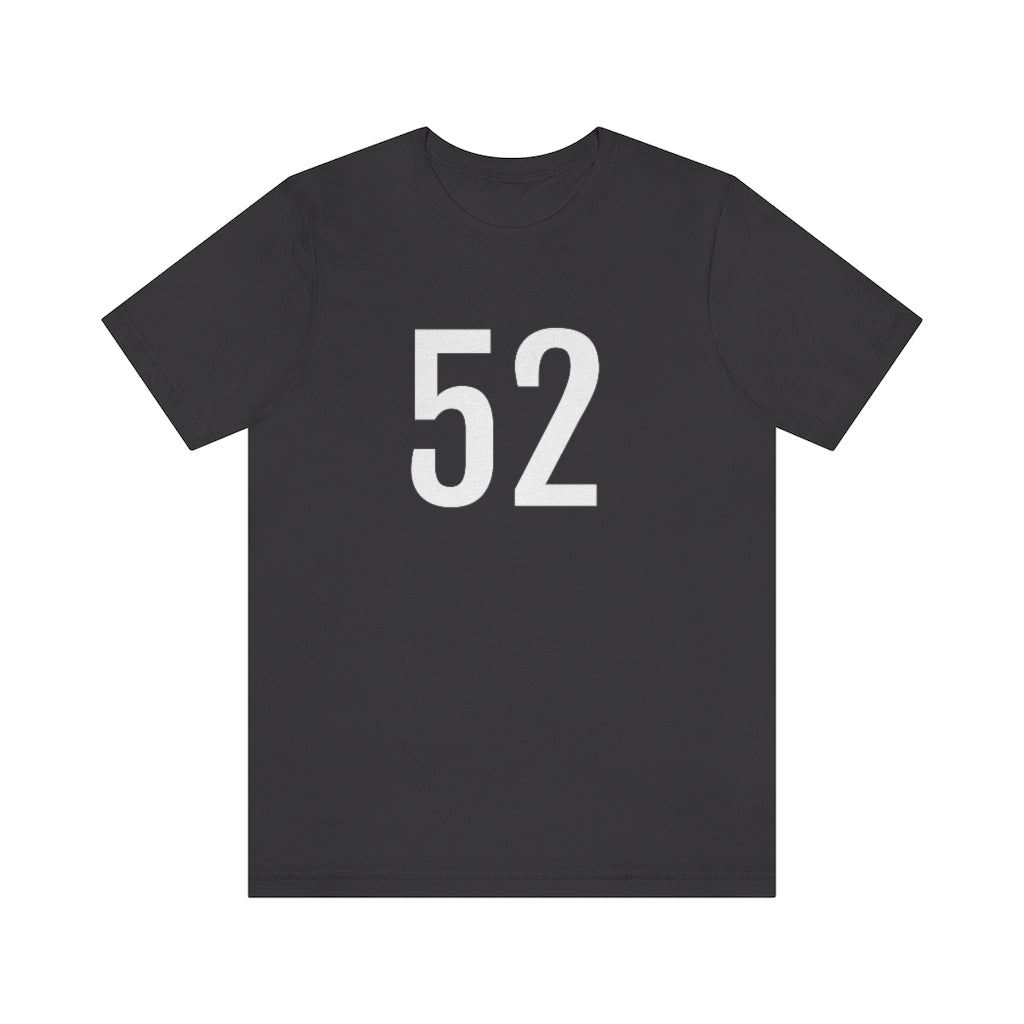 Dark Grey T-Shirt 52 Numbered Tee Shirt with Numbers On Them for Numbered T-Shirt Outfit Petrova Designs