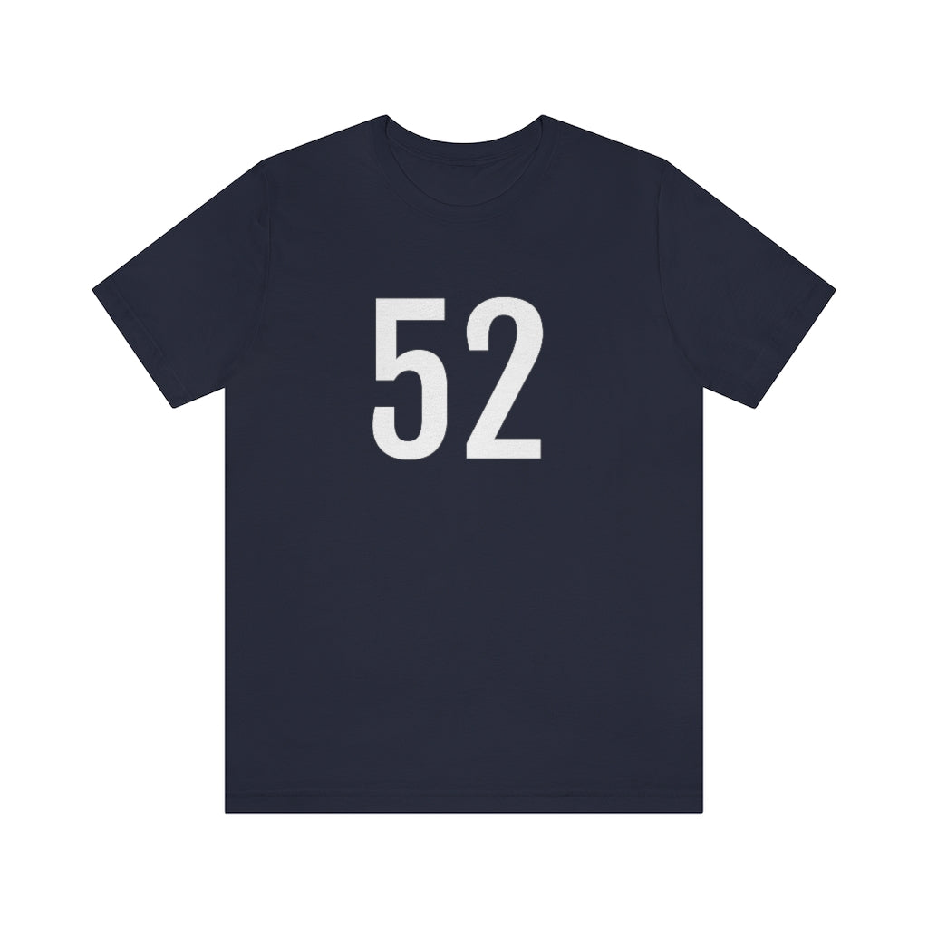 Navy T-Shirt 52 Numbered Tee Shirt with Numbers On Them for Numbered T-Shirt Outfit Petrova Designs