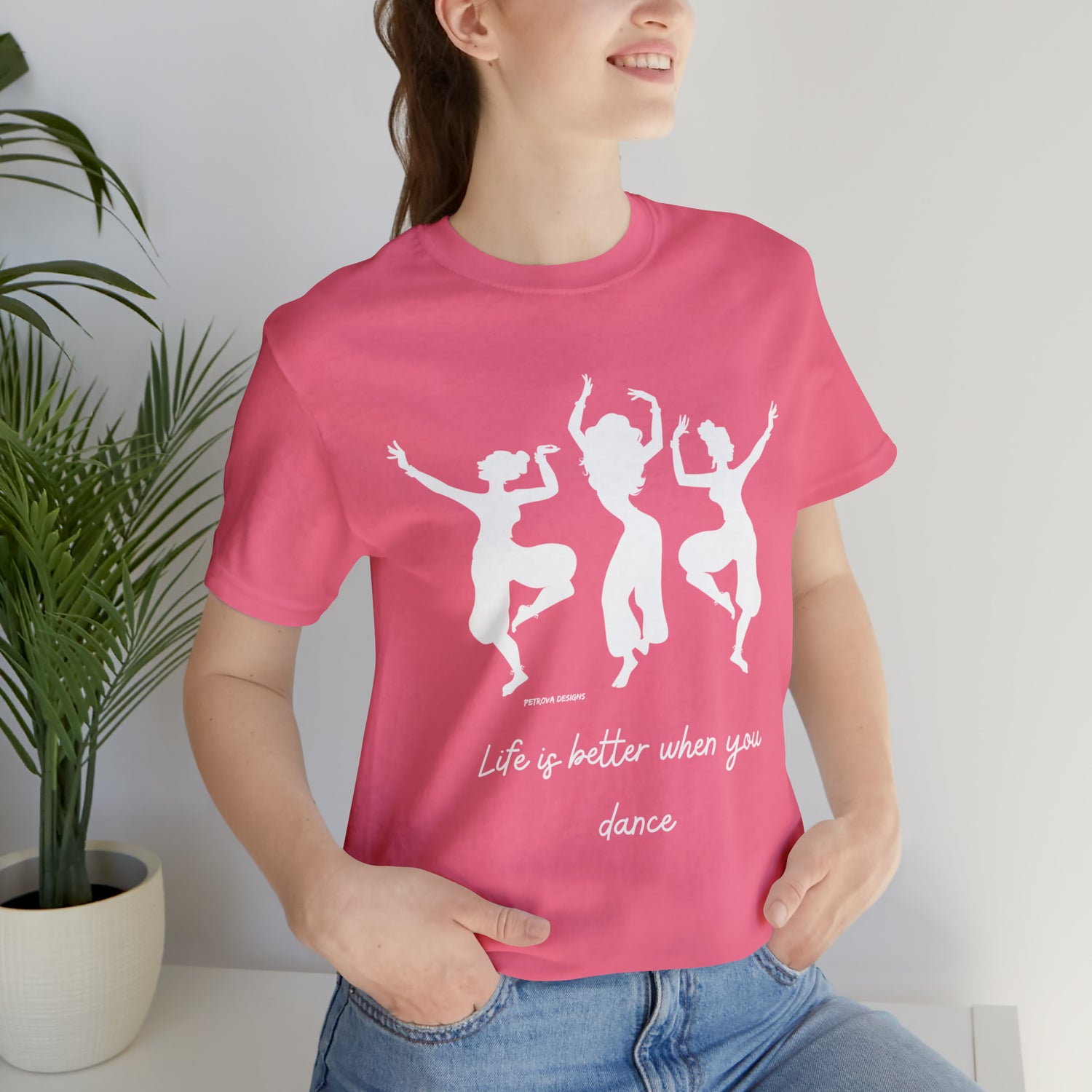 Charity Pink T-Shirt Tshirt Design Gift for Friend and Family Short Sleeved Shirt Hobby Aesthetic Petrova Designs