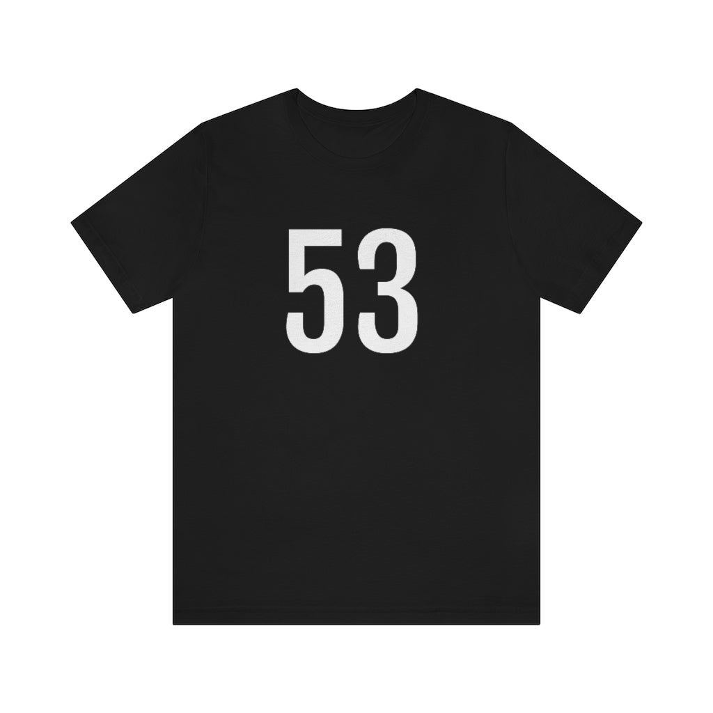 Black T-Shirt 53 Numbered T Shirt with Number On Them for Numerological Black Tshirt Outfit Petrova Designs