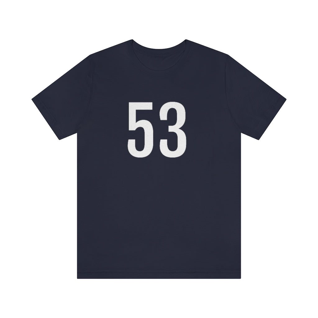 Navy T-Shirt 53 Numbered T Shirt with Number On Them for Numerological Black Tshirt Outfit Petrova Designs