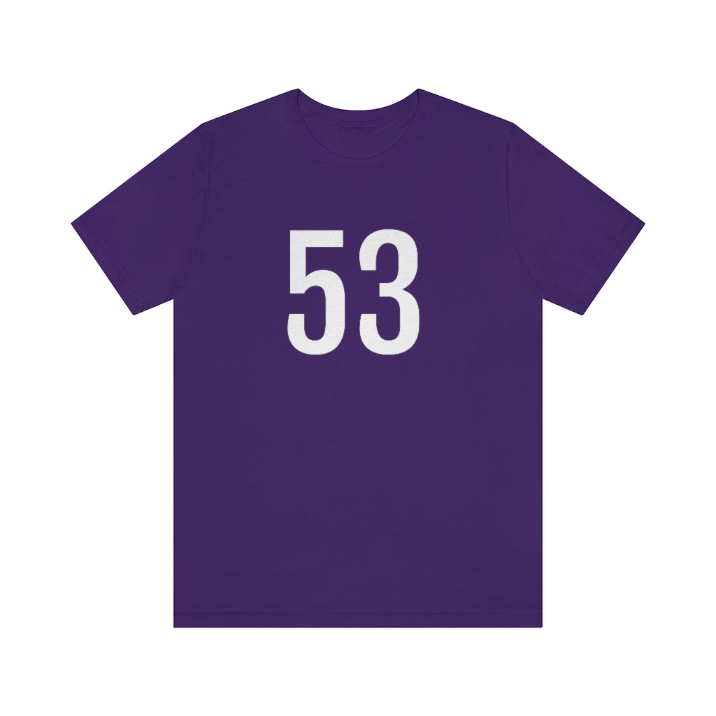 Team Purple T-Shirt 53 Numbered T Shirt with Number On Them for Numerological Black Tshirt Outfit Petrova Designs