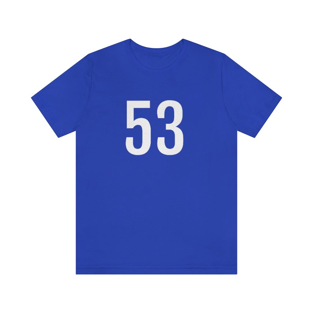 True Royal T-Shirt 53 Numbered T Shirt with Number On Them for Numerological Black Tshirt Outfit Petrova Designs