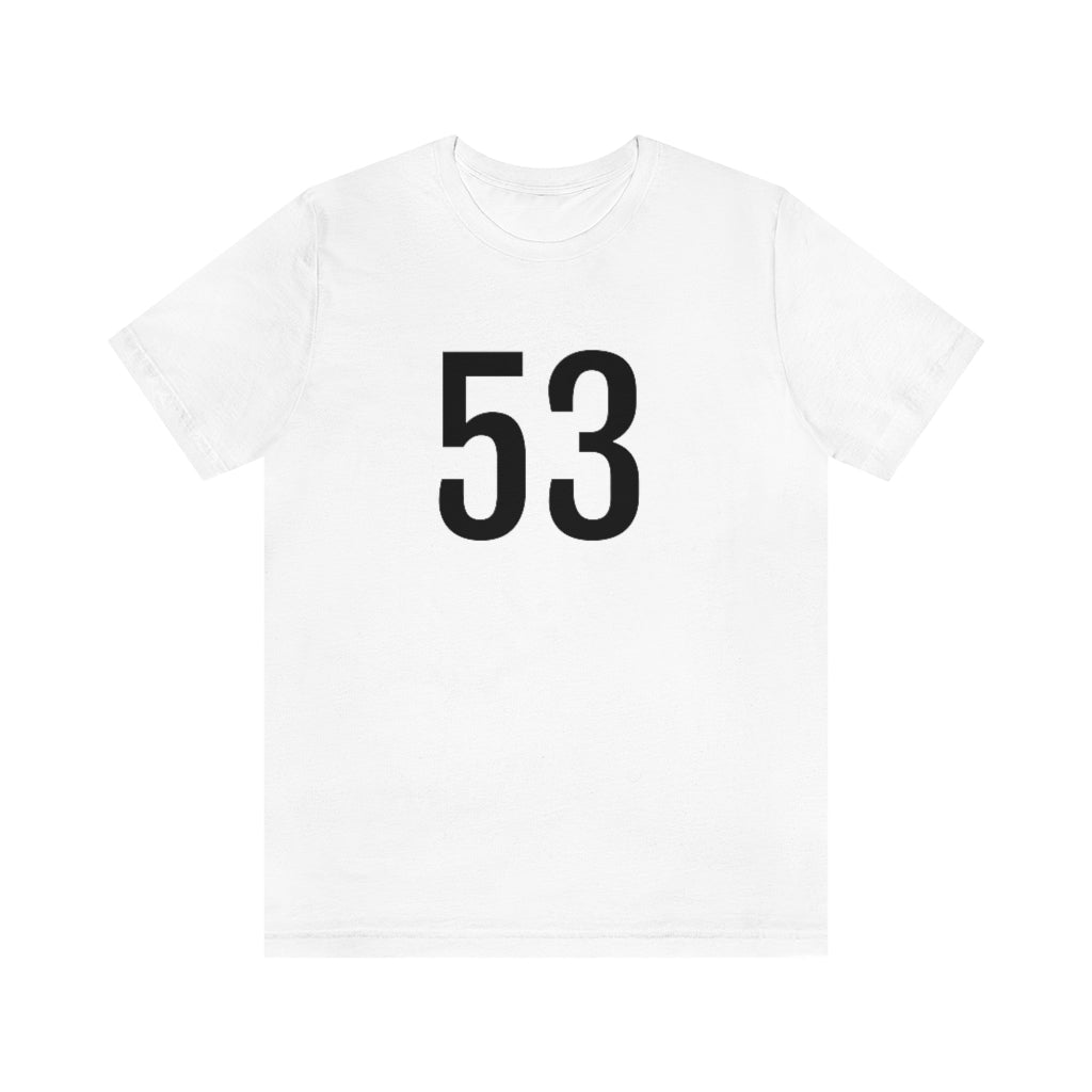 White T-Shirt 53 Numbered T Shirt with Number On Them for Numerological Black Tshirt Outfit Petrova Designs