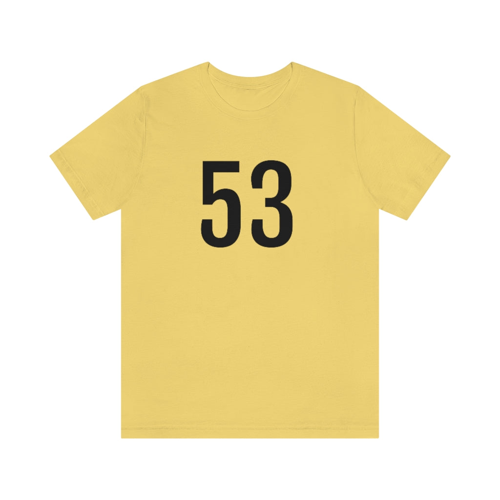 Yellow T-Shirt 53 Numbered T Shirt with Number On Them for Numerological Black Tshirt Outfit Petrova Designs