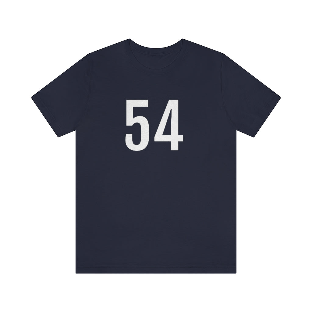 Navy T-Shirt 54 Numbered T Shirt with Number On Them for Numerological Black Tshirt Outfit Petrova Designs