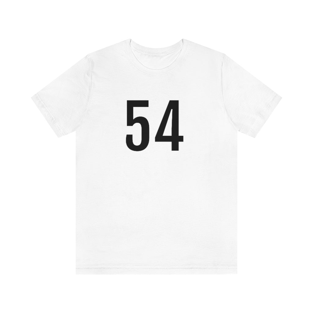 White T-Shirt 54 Numbered T Shirt with Number On Them for Numerological Black Tshirt Outfit Petrova Designs