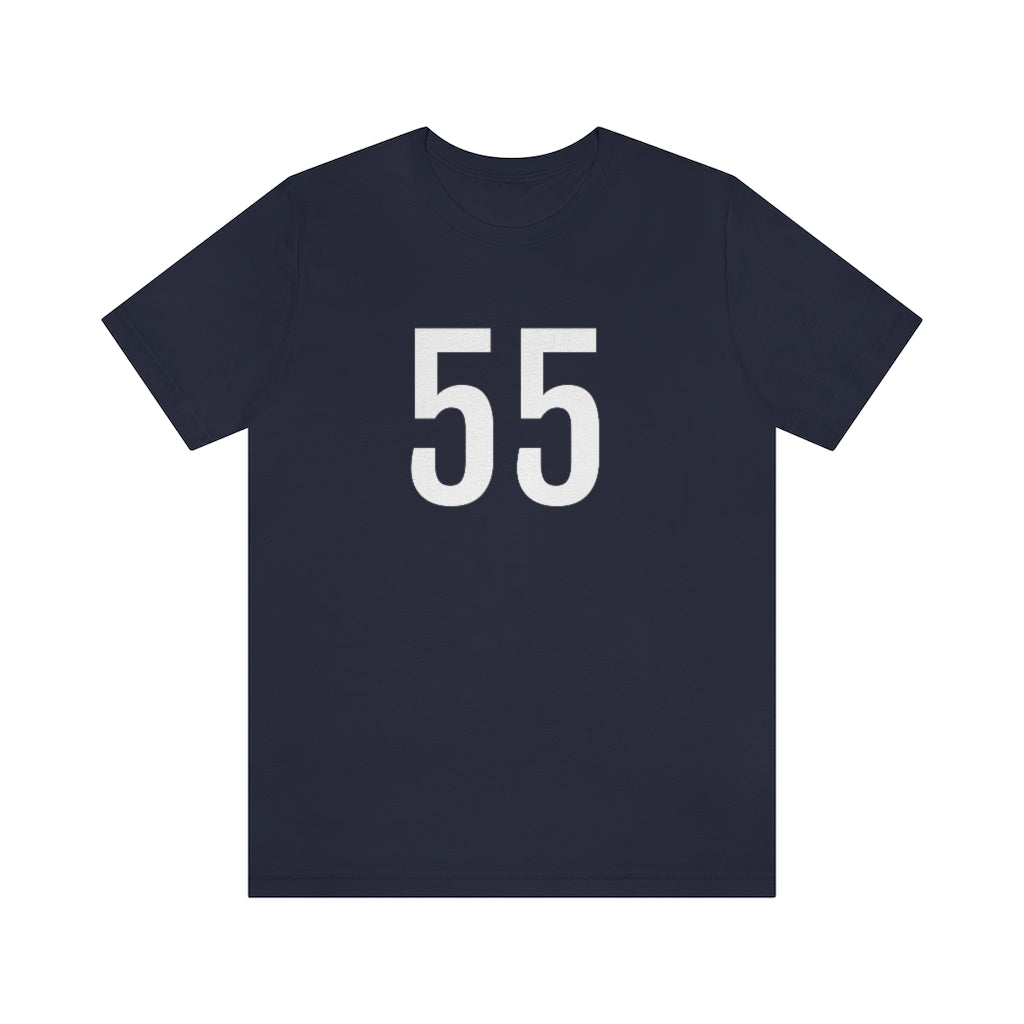 Navy T-Shirt 55 Numbered T Shirt with Number On Them for Numerological Black Tshirt Outfit Petrova Designs