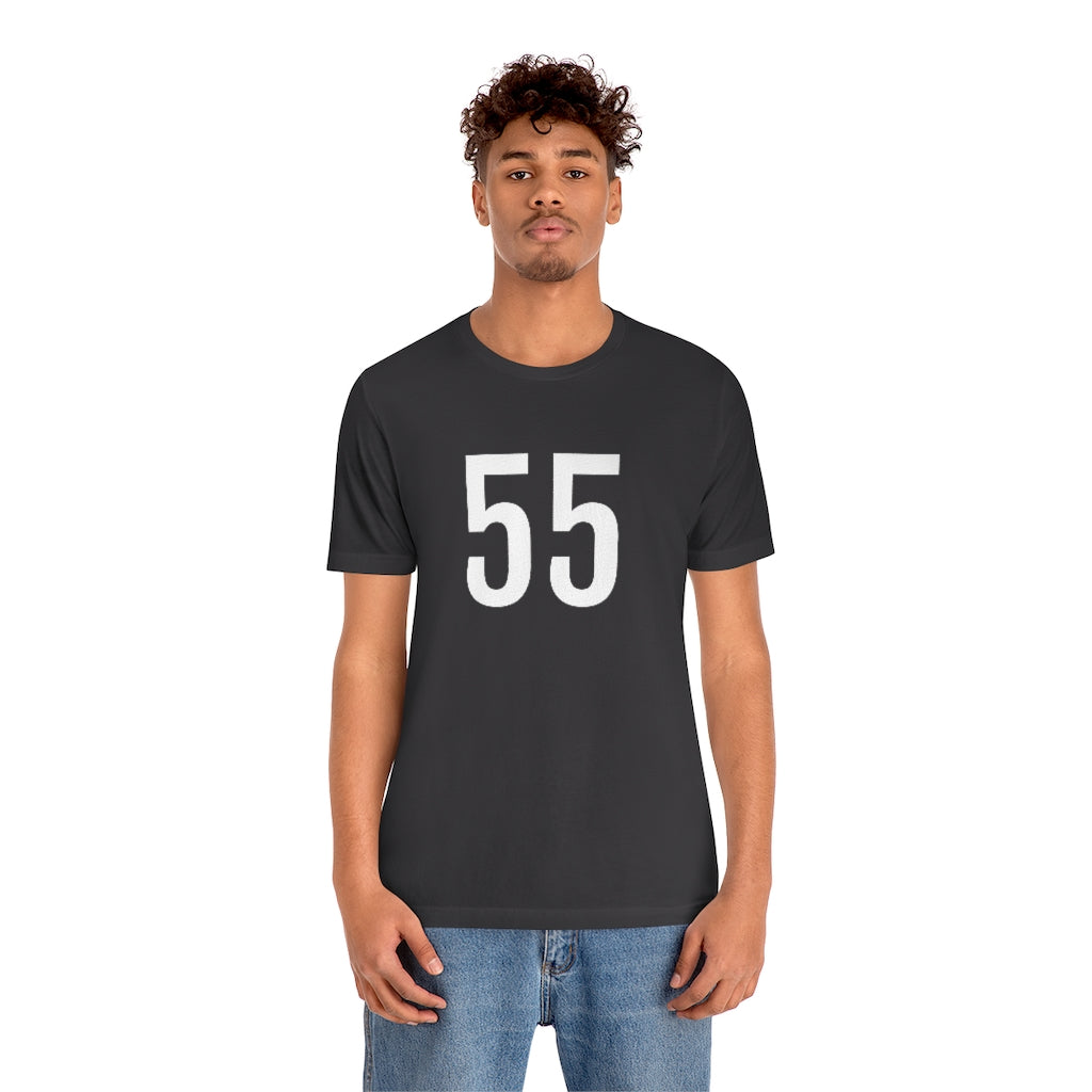 T-Shirt 55 Numbered T Shirt with Number On Them for Numerological Black Tshirt Outfit Petrova Designs