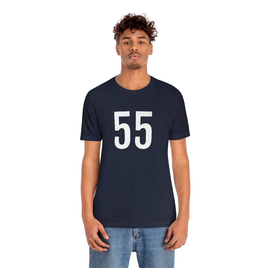 T-Shirt 55 Numbered T Shirt with Number On Them for Numerological Black Tshirt Outfit Petrova Designs