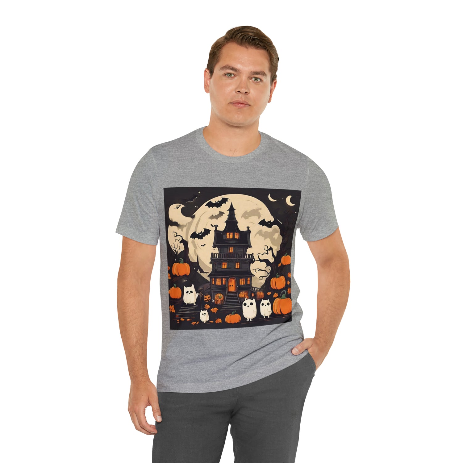 Halloween T-Shirt With Scary House | Halloween Gift Ideas T-Shirt Petrova Designs