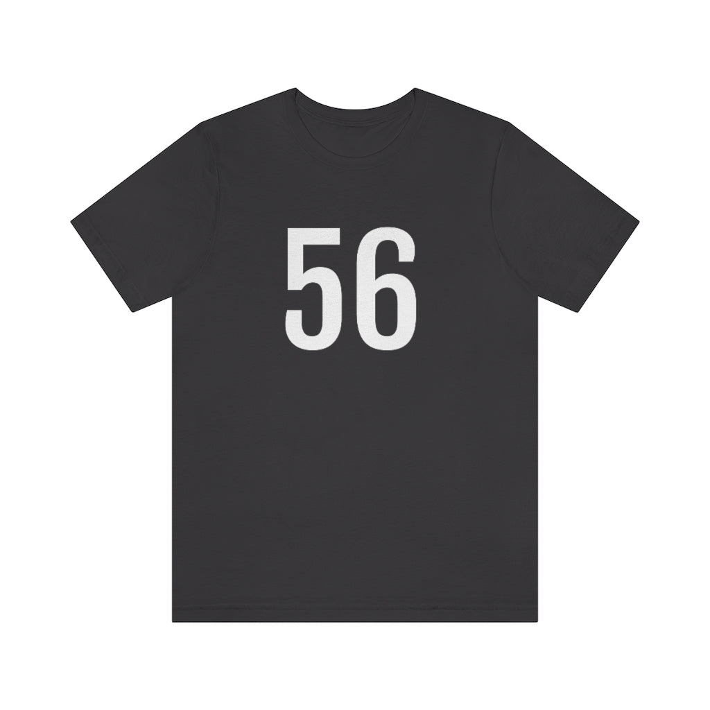 Dark Grey T-Shirt 56 Numbered T Shirt with Number On Them for Numerological Black Tshirt Outfit Petrova Designs