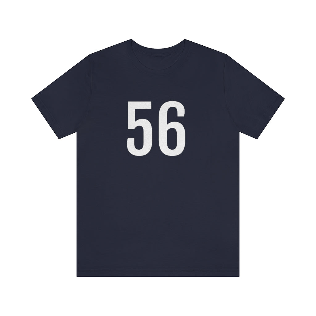 Navy T-Shirt 56 Numbered T Shirt with Number On Them for Numerological Black Tshirt Outfit Petrova Designs