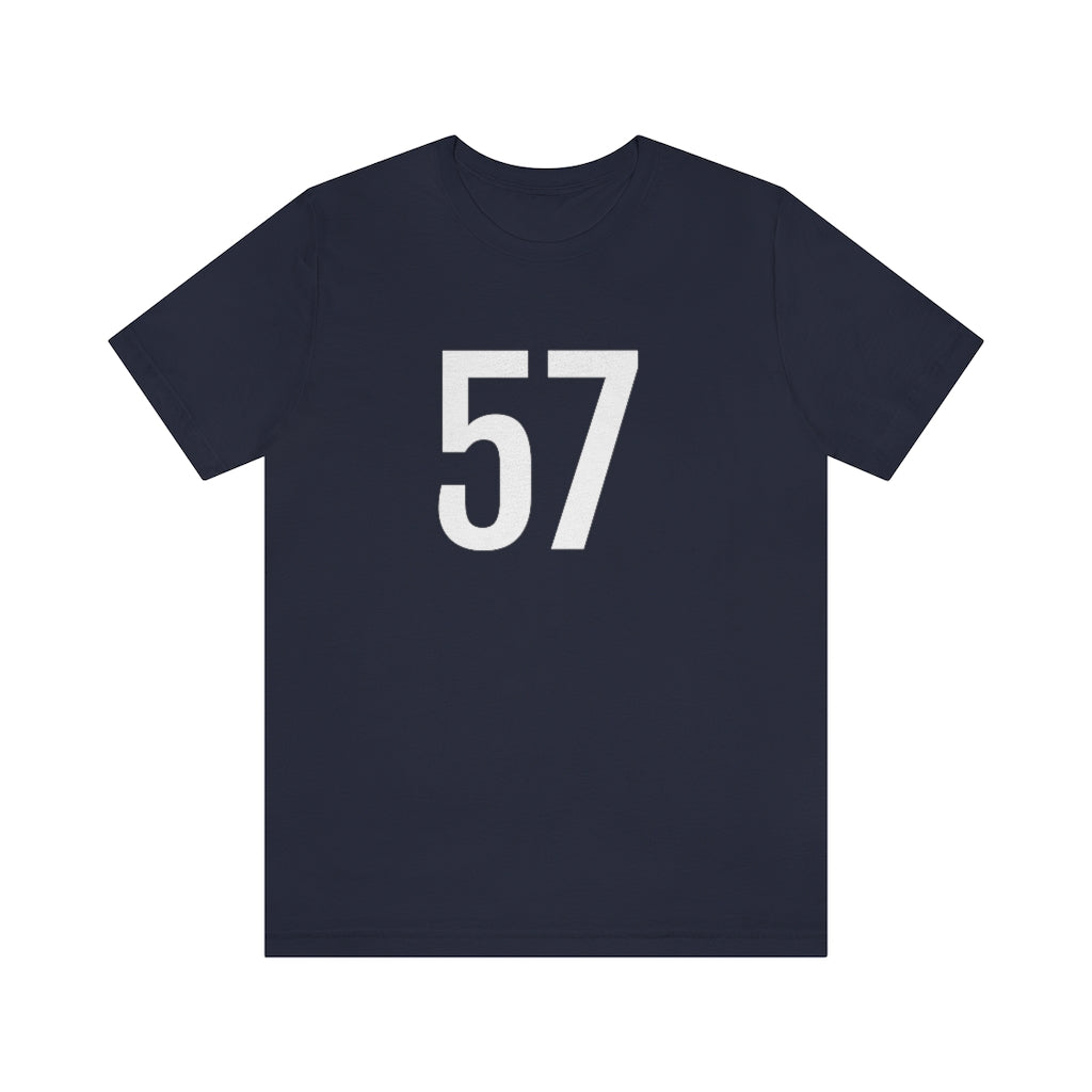 Navy T-Shirt 57 Numbered T Shirt with Number On Them for Numerological Black Tshirt Outfit Petrova Designs