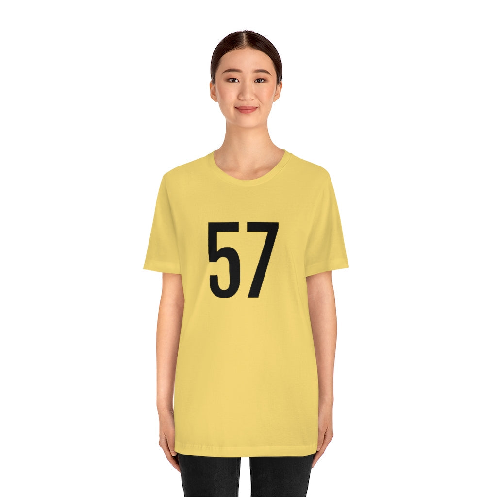 T-Shirt 57 Numbered T Shirt with Number On Them for Numerological Black Tshirt Outfit Petrova Designs