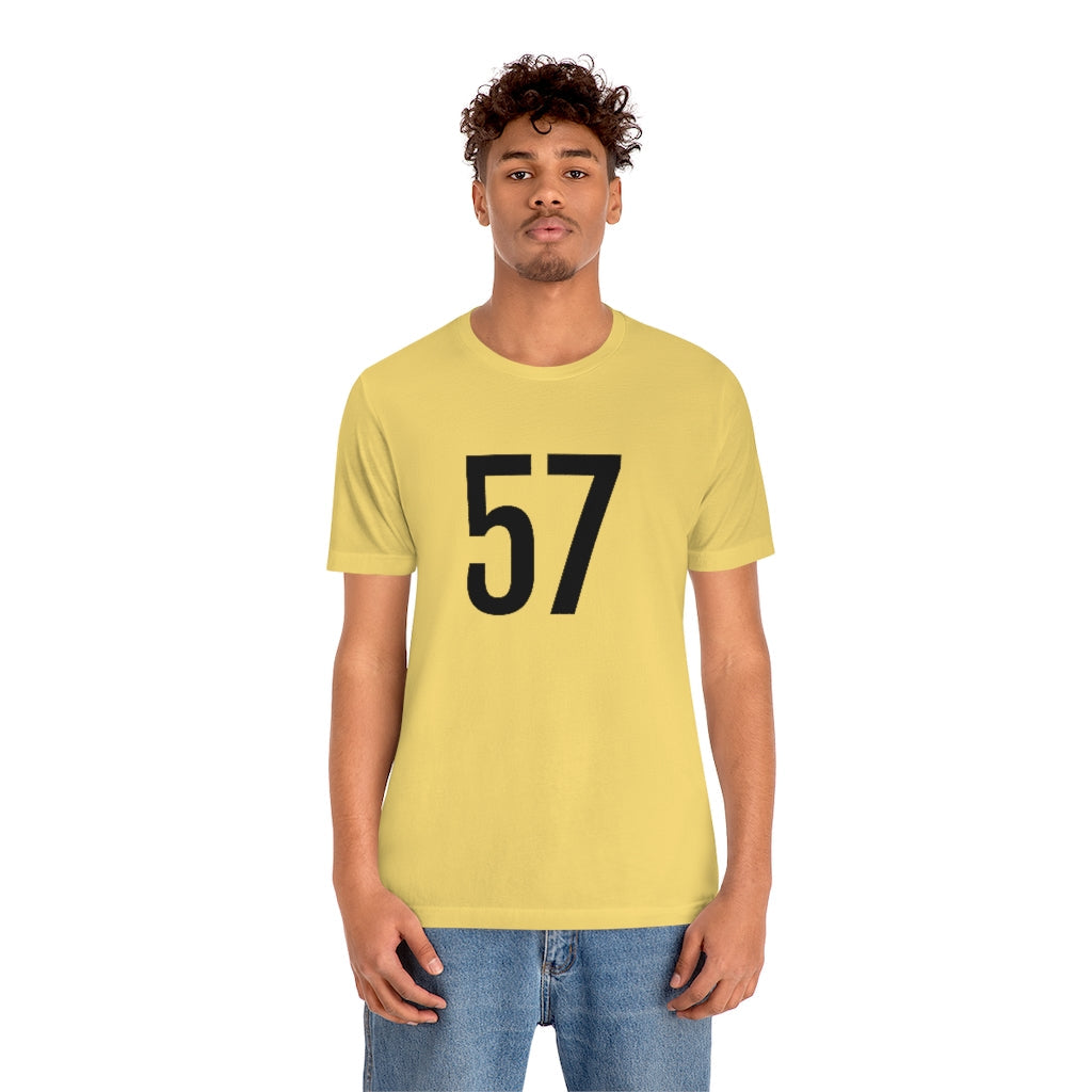 T-Shirt 57 Numbered T Shirt with Number On Them for Numerological Black Tshirt Outfit Petrova Designs