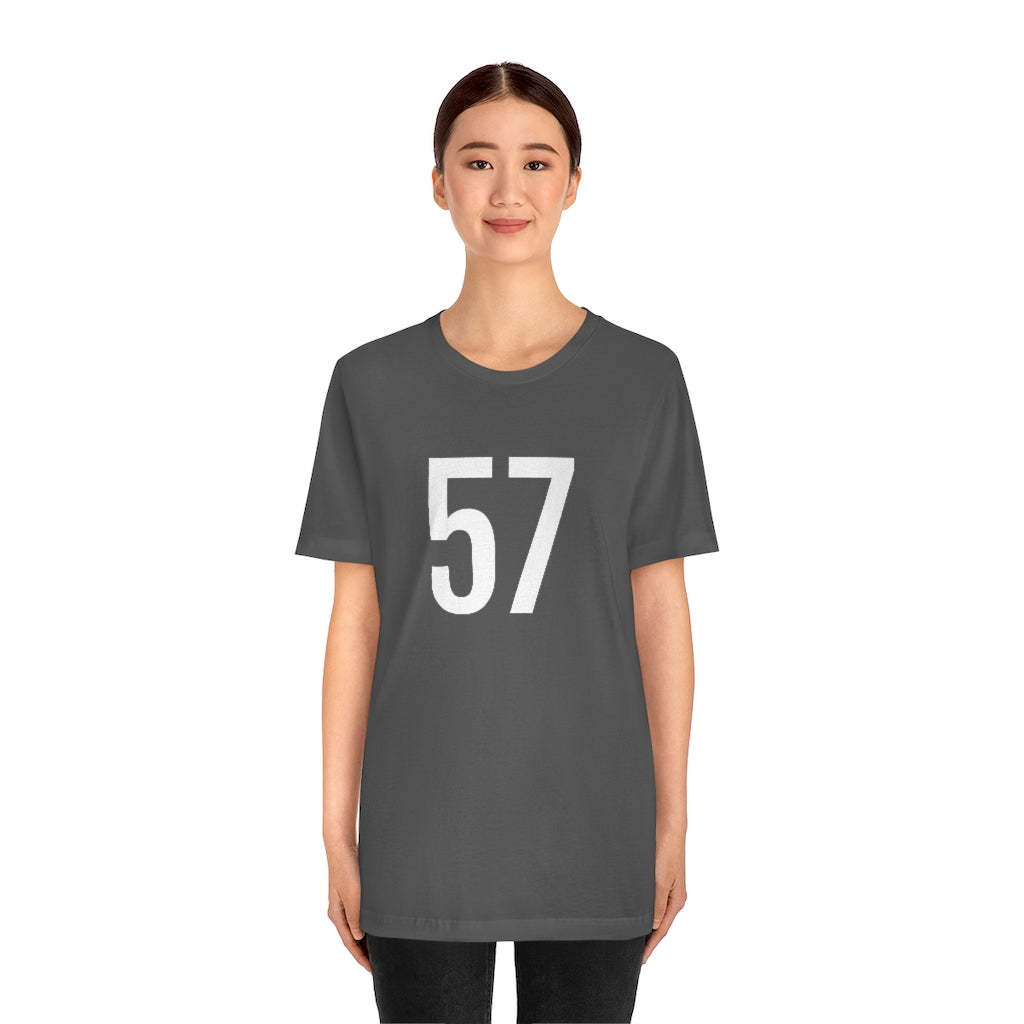 T-Shirt 57 Numbered T Shirt with Number On Them for Numerological Black Tshirt Outfit Petrova Designs