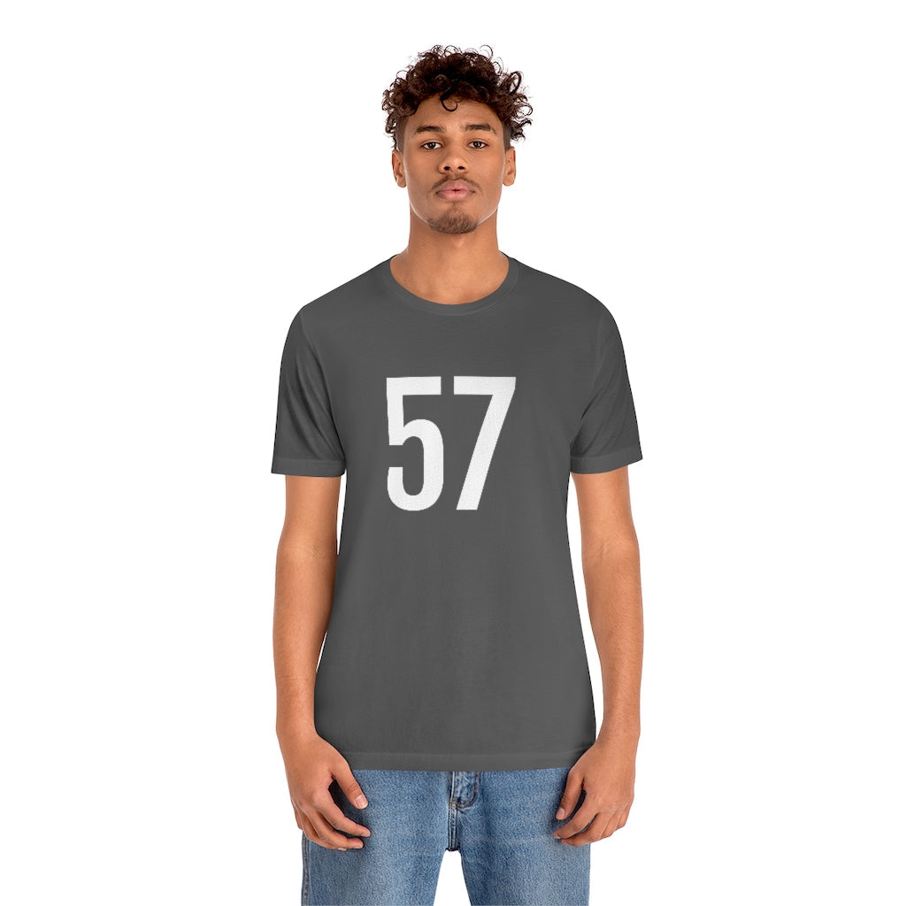 T-Shirt 57 Numbered T Shirt with Number On Them for Numerological Black Tshirt Outfit Petrova Designs