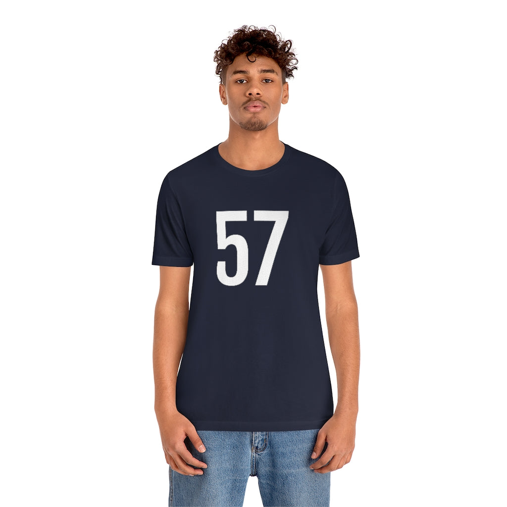 T-Shirt 57 Numbered T Shirt with Number On Them for Numerological Black Tshirt Outfit Petrova Designs