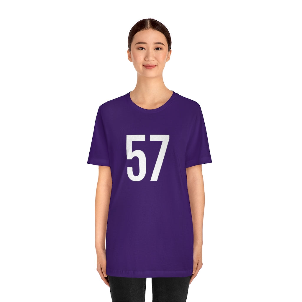 T-Shirt 57 Numbered T Shirt with Number On Them for Numerological Black Tshirt Outfit Petrova Designs