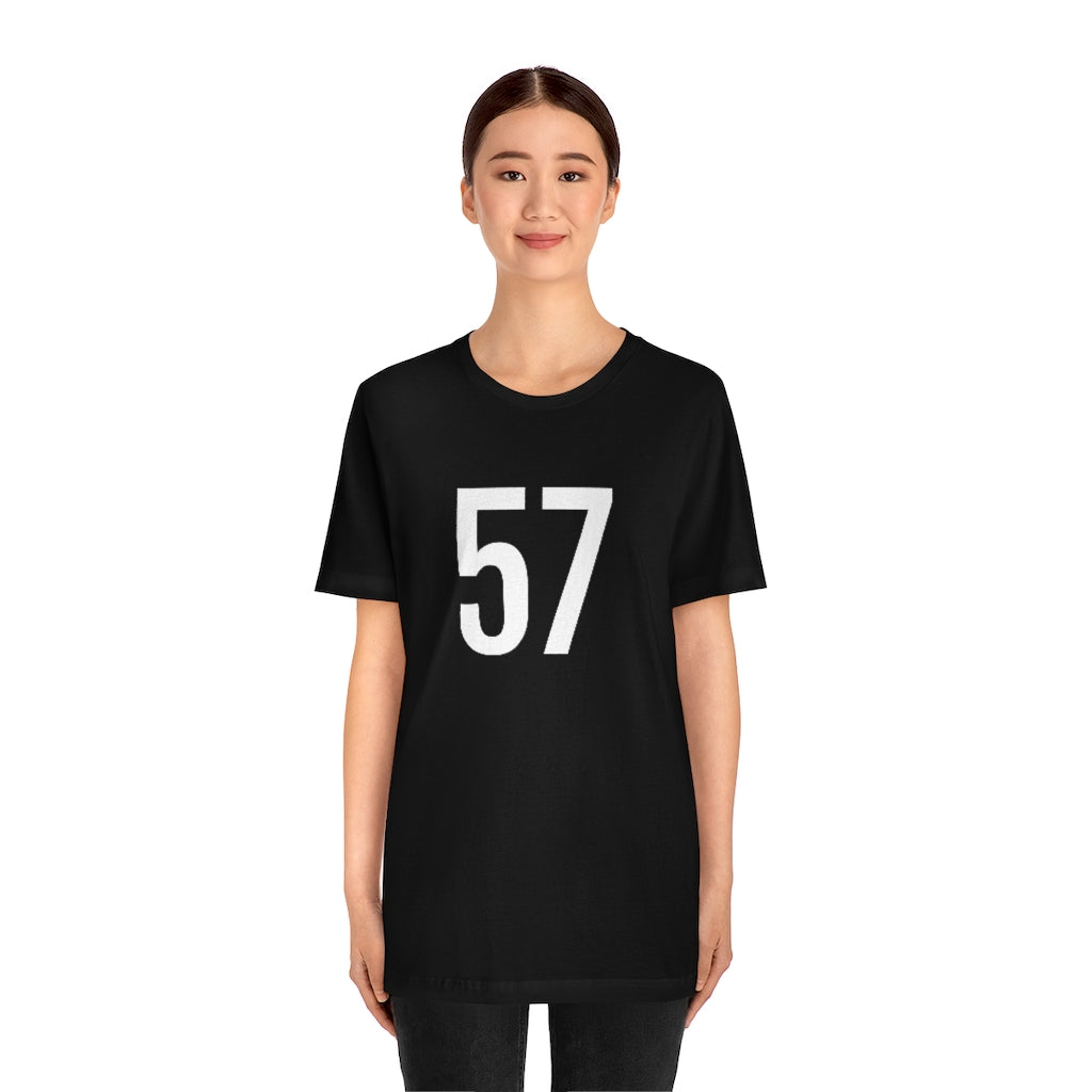 T-Shirt 57 Numbered T Shirt with Number On Them for Numerological Black Tshirt Outfit Petrova Designs