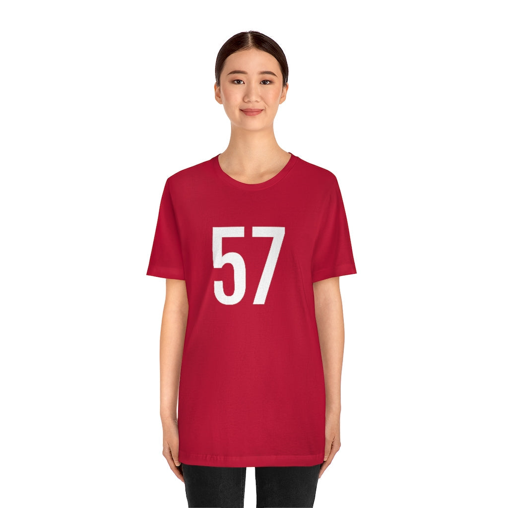 T-Shirt 57 Numbered T Shirt with Number On Them for Numerological Black Tshirt Outfit Petrova Designs