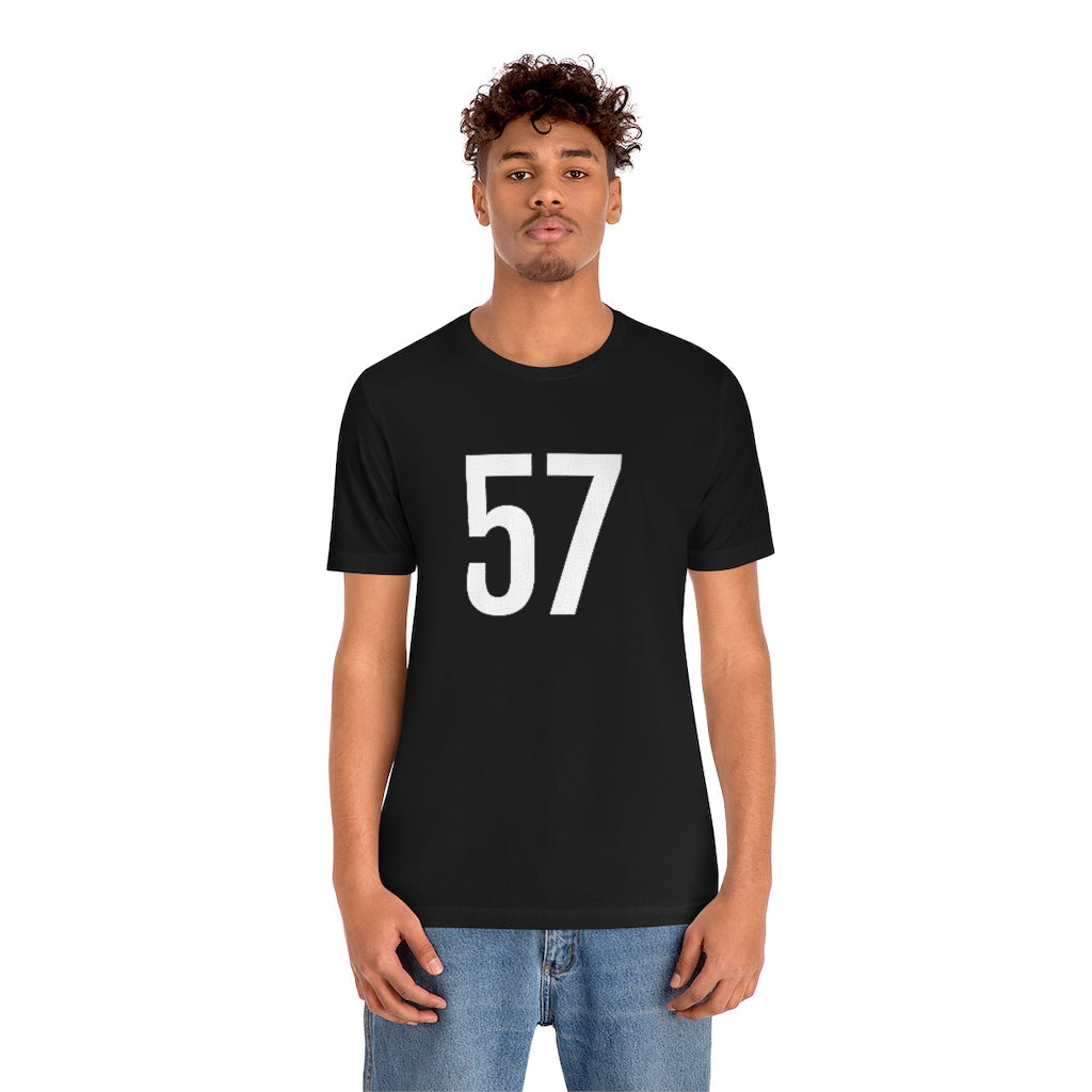 T-Shirt 57 Numbered T Shirt with Number On Them for Numerological Black Tshirt Outfit Petrova Designs