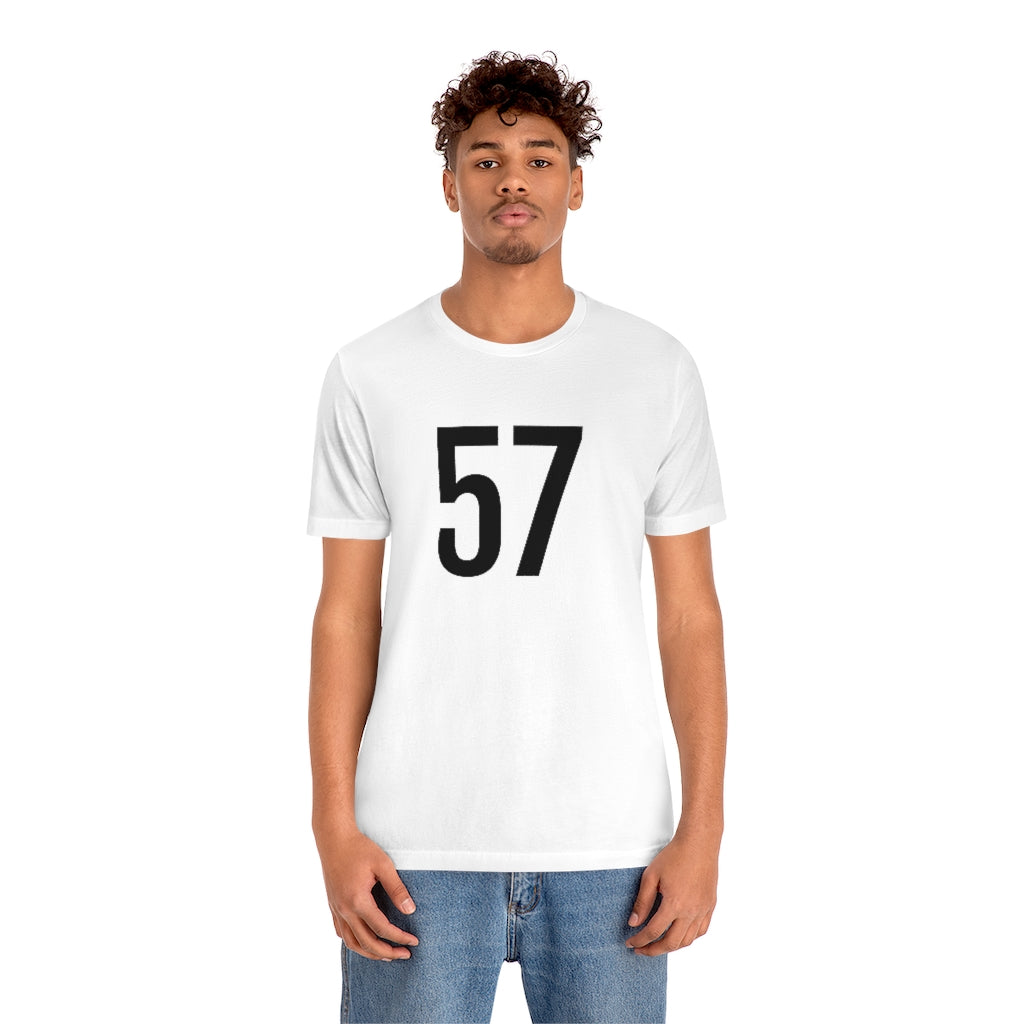 T-Shirt 57 Numbered T Shirt with Number On Them for Numerological Black Tshirt Outfit Petrova Designs