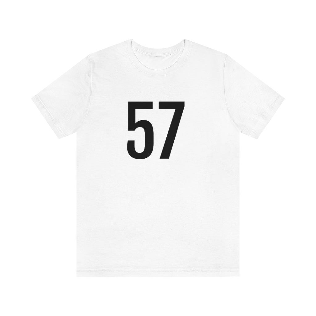 White T-Shirt 57 Numbered T Shirt with Number On Them for Numerological Black Tshirt Outfit Petrova Designs