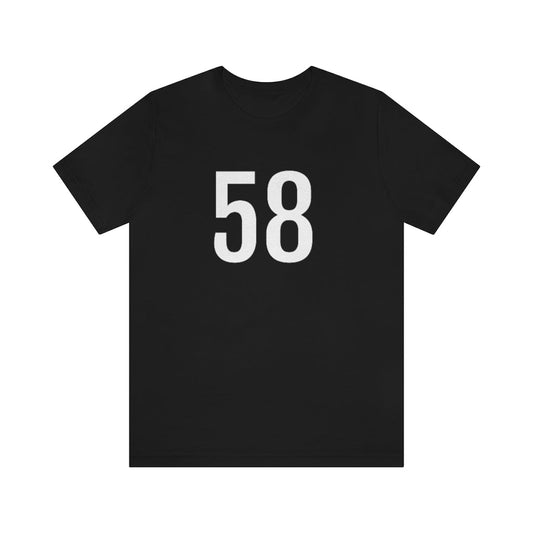 Black T-Shirt 58 Numbered T Shirt with Number On Them for Numerological Black Tshirt Outfit Petrova Designs
