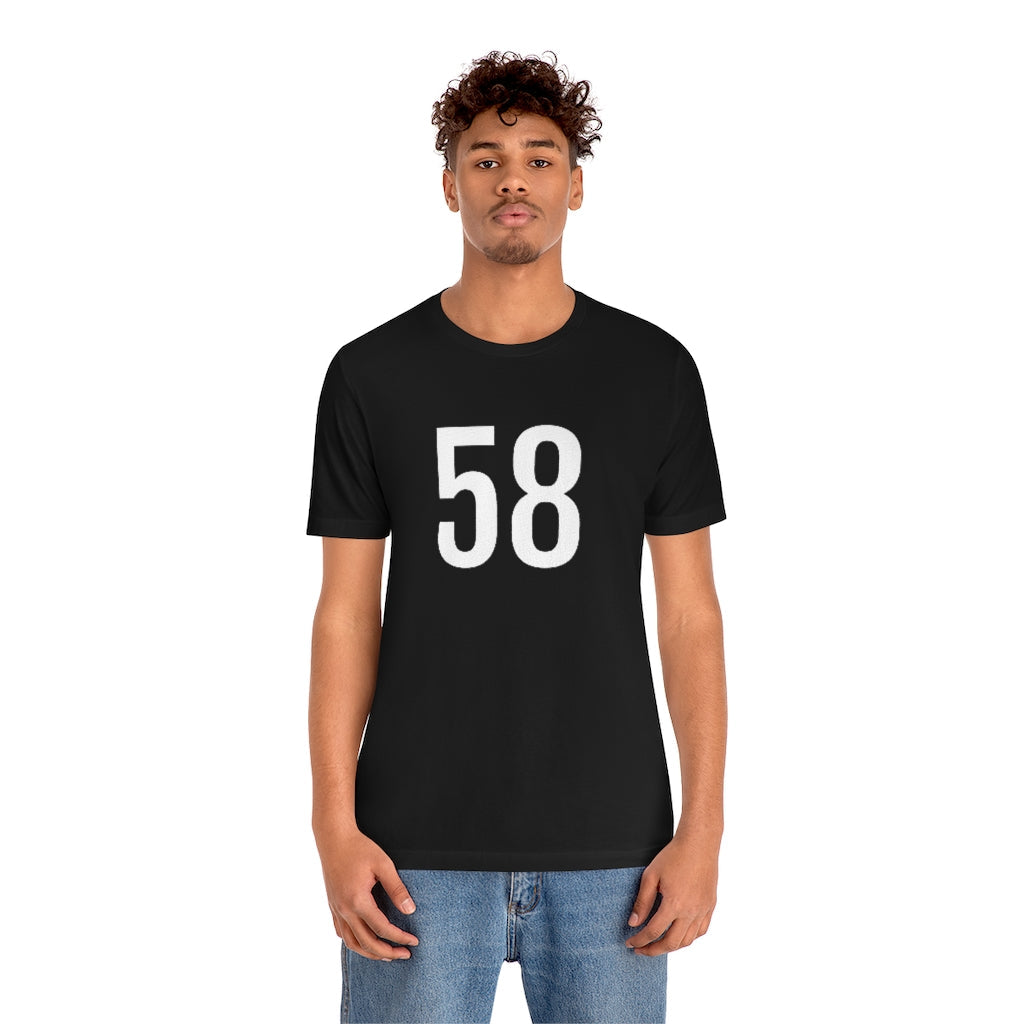 T-Shirt 58 Numbered T Shirt with Number On Them for Numerological Black Tshirt Outfit Petrova Designs