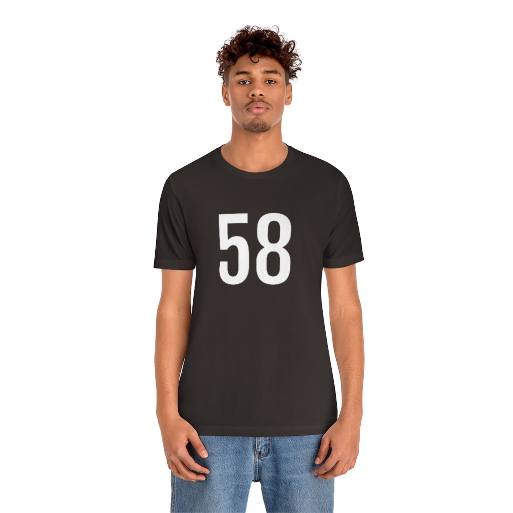 T-Shirt 58 Numbered T Shirt with Number On Them for Numerological Black Tshirt Outfit Petrova Designs