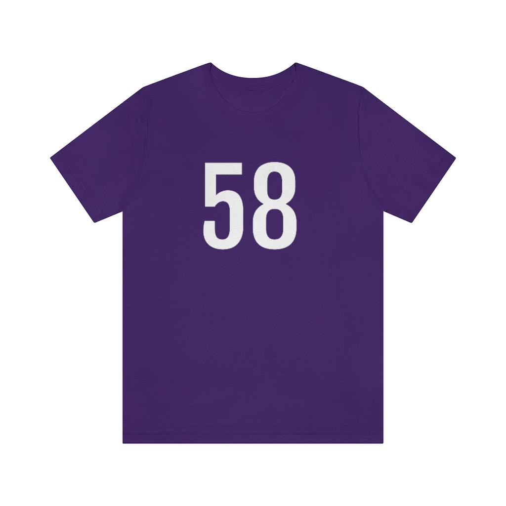 Team Purple T-Shirt 58 Numbered T Shirt with Number On Them for Numerological Black Tshirt Outfit Petrova Designs