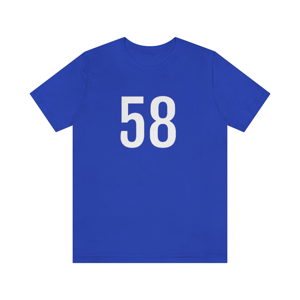 True Royal T-Shirt 58 Numbered T Shirt with Number On Them for Numerological Black Tshirt Outfit Petrova Designs