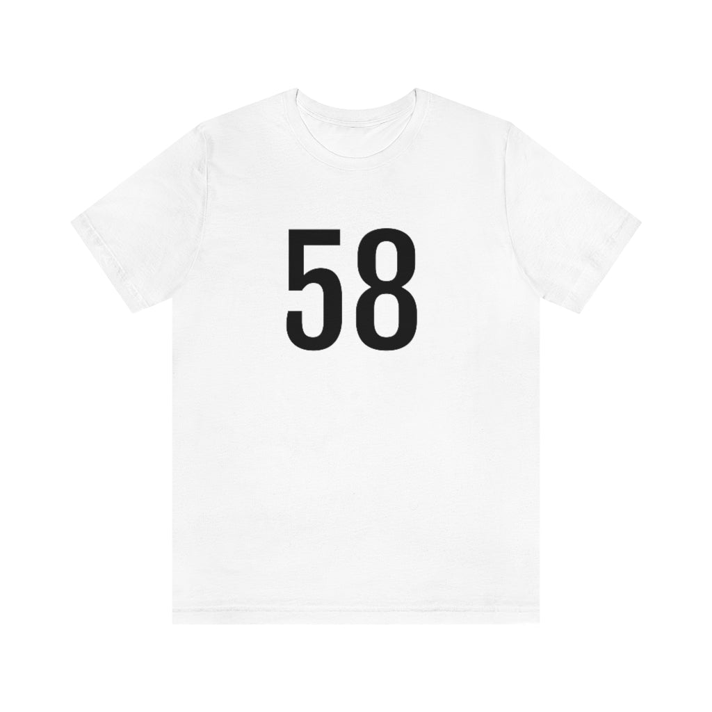 White T-Shirt 58 Numbered T Shirt with Number On Them for Numerological Black Tshirt Outfit Petrova Designs