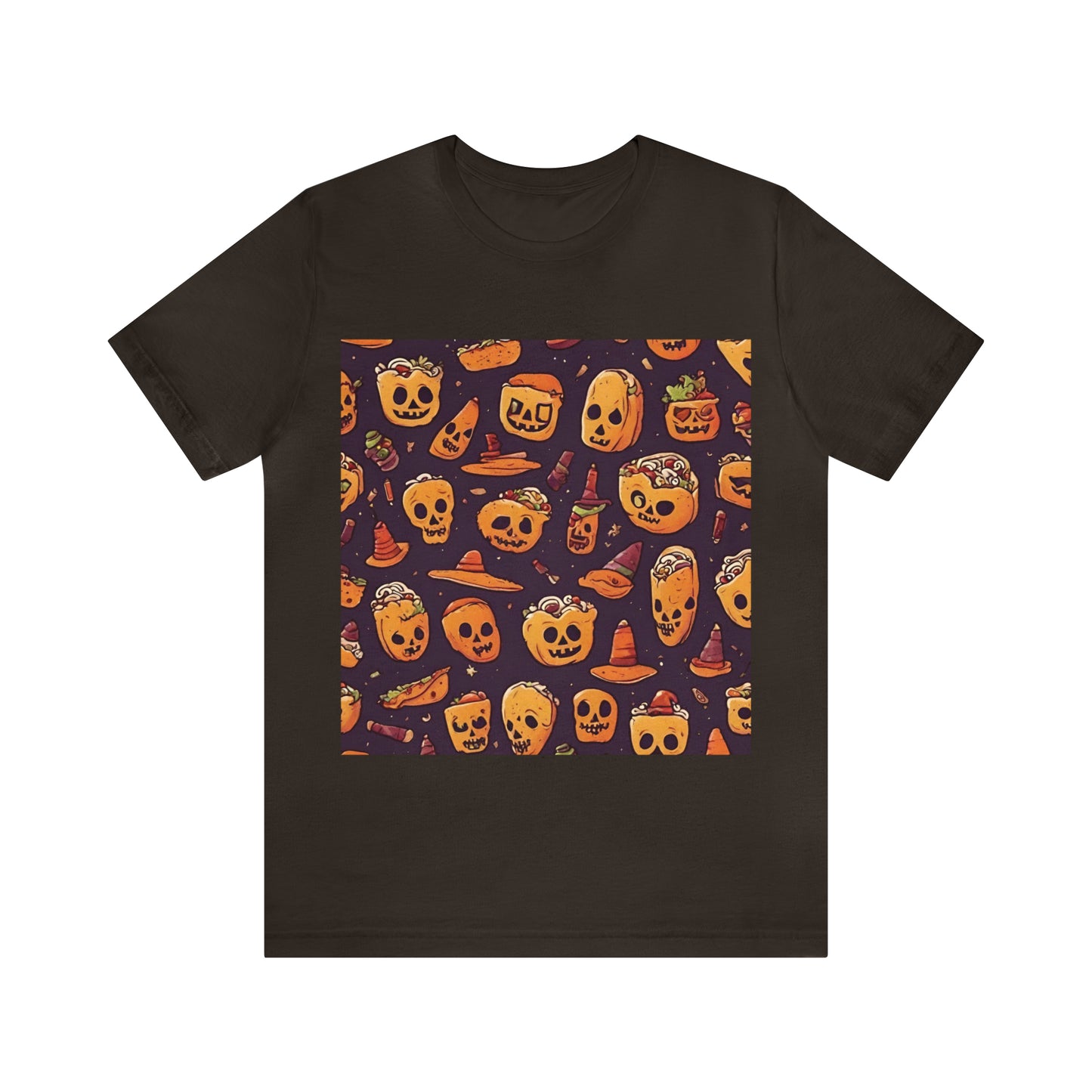 Brown T-Shirt Tshirt Design Halloween Gift for Friend and Family Short Sleeved Shirt Petrova Designs